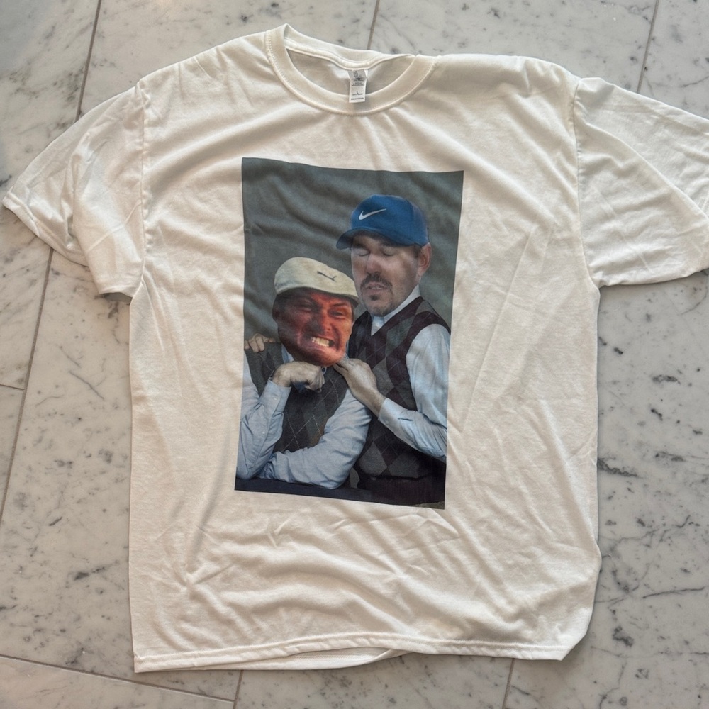 Custom Bryson/Brooks White Graphic T-Shirt (Golf T Shirt)